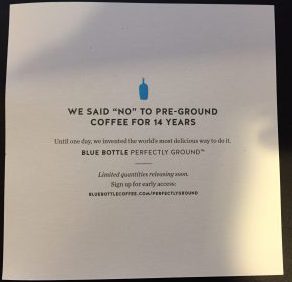 Blue Bottle Flyer back